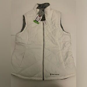 NWT Free Country Cloud Lite Reversible Vest Large White Casual Lightweight Layer